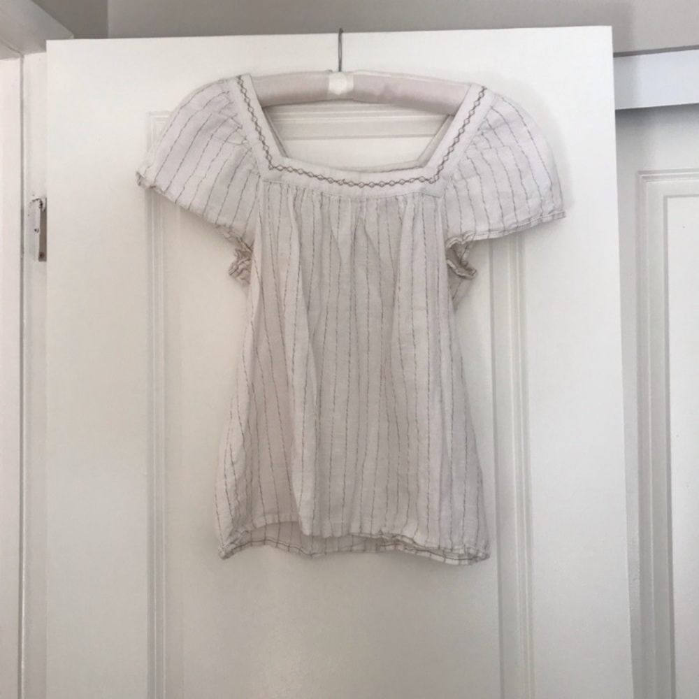 Max studio linen like top